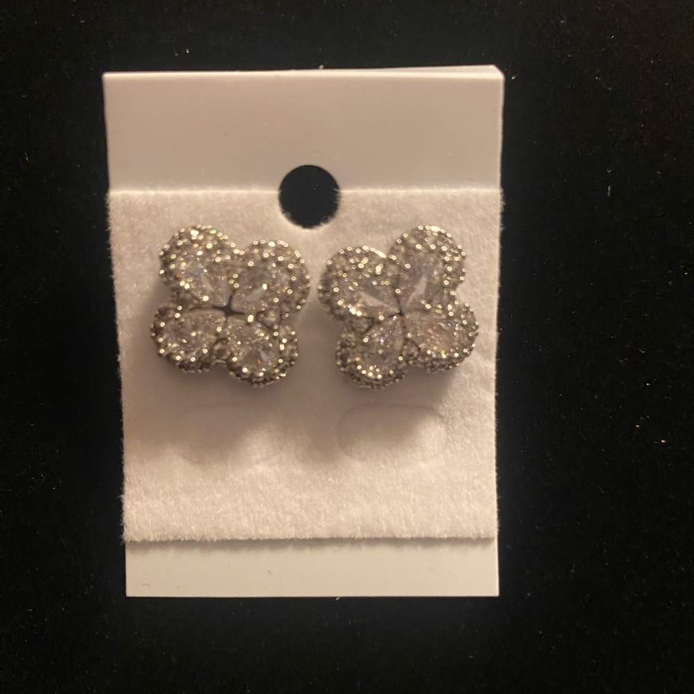 Silver Clover Stud Earrings